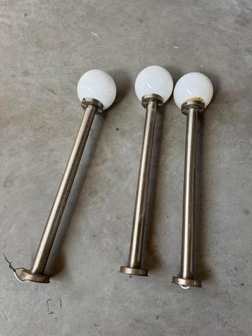 3x tuinlamp lantaarn rvs zilver wit beschikbaar voor biedingen