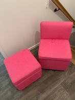 Stoel & poef met opbergruimte - roze, Kinderen en Baby's, Ophalen, Gebruikt, Stoel