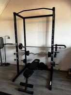 Tunturi WT60 Power Rack, fitnessbank, halterset en meer, Ophalen, Benen, Krachtstation, Zo goed als nieuw