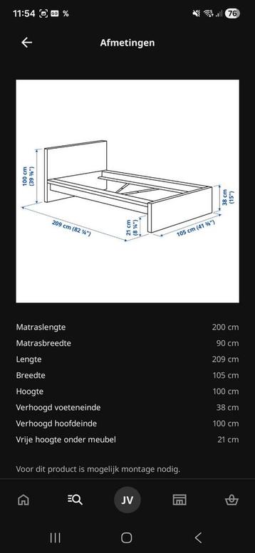 Ikea Malm bed 1-persoons met lattenbodem - afbeelding 2