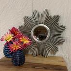 Zon Spiegel - houten lijst – zilver - 40cm -TTM Wonen, TTM Wonen, Meubels – (Perzische) Tapijten en Woonaccessoires, Minder dan 50 cm