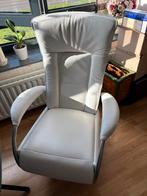 Witte relaxstoel, design, elektrisch verstelbaar, Huis en Inrichting, Fauteuils, Ophalen, Kunststof, Gebruikt, 75 tot 100 cm