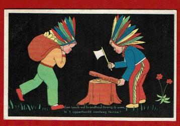 Kinderen - Spelen Indiaantje + rijmpje - 1936 (pst's Grav.h) beschikbaar voor biedingen