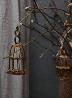4 Zwarte Rieten vogelkooitjes Decoratief, Huis en Inrichting, Ophalen of Verzenden, Zo goed als nieuw