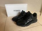 Iceberg sneakers zwart leer/suede mt. 44, Zwart, Ophalen of Verzenden, Iceberg, Sneakers of Gympen