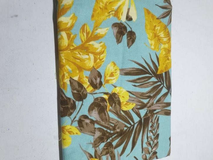 linnen viscose groen leaves (129), Hobby en Vrije tijd, Stoffen en Lappen, Nieuw, Linnen, 120 cm of meer, 30 tot 200 cm, Ophalen of Verzenden