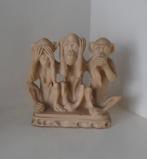 Beeldje 3 Apen: Zien, Horen, Zwijgen polystone, Verzamelen, Ophalen of Verzenden, Zo goed als nieuw, Dier