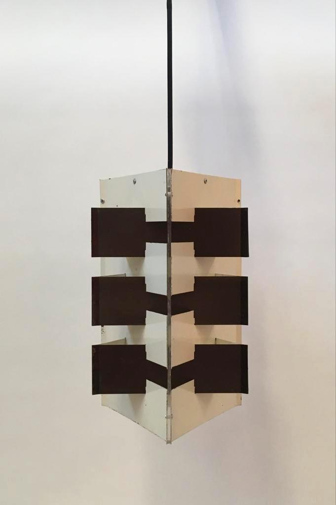 Vintage hanglamp Avia J Hoogervorst metalen lamp, Huis en Inrichting, Lampen | Hanglampen, Gebruikt, Minder dan 50 cm, Metaal