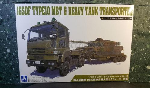 JGSDF Tank transsporter & heavy tank 1:72 Aoshima, Hobby en Vrije tijd, Modelbouw | Auto's en Voertuigen, Nieuw, Tank, 1:50 of kleiner