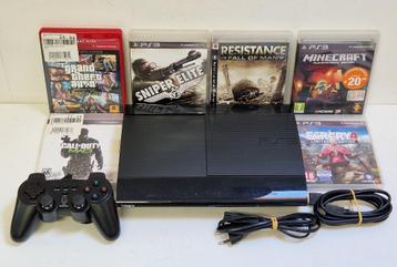 Playstation 3 Slim 500GB + 12 Games en Toebehoren beschikbaar voor biedingen