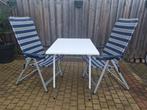 2 Crespo campingstoelen met campingtafel, Caravans en Kamperen, Ophalen, Gebruikt, Campingtafel