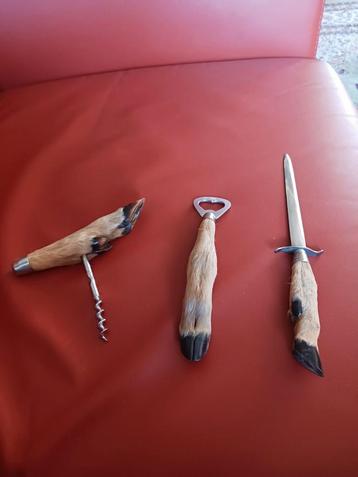 Vintage kurkentrekker flessenopener en brievenopener geitenp beschikbaar voor biedingen