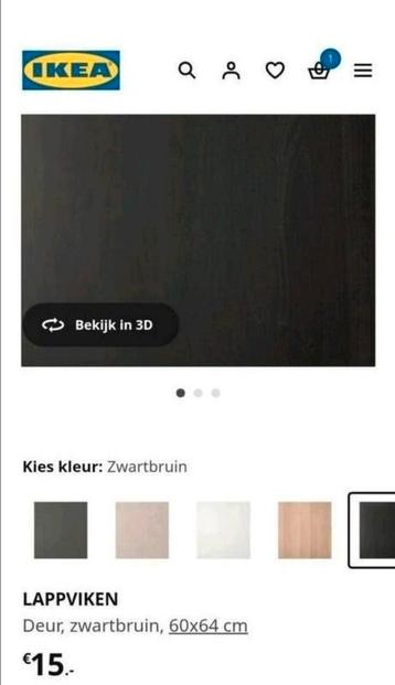 Ikea besta deurtjes LAPPVIKEN zwartbruin 60x64 - afbeelding 2