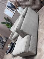 ZGAN Hippe Ribstof Beige Hoekbank - 268 x 225, Huis en Inrichting, 250 tot 300 cm, -, -, Trendy modern japandi ribstof hoekbank beige tijdloos design