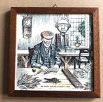 Tegel - De Oude Sigarenmaker rond 1900 ingelijst., Verzenden, Zo goed als nieuw, Overige typen