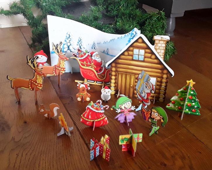 Kartonnen kersttafereel - zelf op te zetten, Kinderen en Baby's, Speelgoed | Overig, Gebruikt, Jongen of Meisje, Ophalen of Verzenden