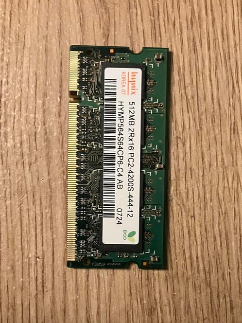 Hynix 512 MB 2rx16 ddr2 444 mhz laptop ram geheugen, Computers en Software, RAM geheugen, Zo goed als nieuw, Laptop, 1 GB of minder