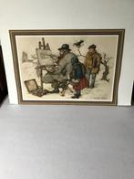 (1) prent anton pieck kunstschilder 36½ x 26 ½ cm. etc., Ophalen of Verzenden, Prent