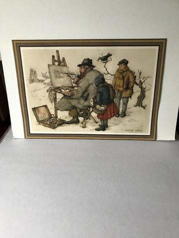 (1) prent anton pieck kunstschilder 36½ x 26 ½ cm. etc.