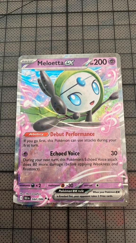 Meloetta Ex-BLK 044/086, Hobby en Vrije tijd, Verzamelkaartspellen | Pokémon, Zo goed als nieuw, Ophalen of Verzenden
