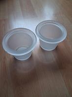2 witte dikke melkglas glaasje voor kaarsen💥zie info, Ophalen of Verzenden, Zo goed als nieuw, Overige materialen, Minder dan 25 cm