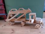 Grote zware houten auto. Oplader met 4 auto's, Ophalen, Gebruikt