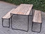 Tuinset tafel + 2 banken tuintafel setje, Ophalen, Gebruikt