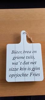 Echte friesche borrelplank. Nieuw, Huis en Inrichting, Woonaccessoires | Tekstborden en Spreuken, Ophalen, Nieuw