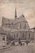 Brouwershaven 1921 Ned. Herv. Kerk veel mensen, Verzenden, 1920 tot 1940, Gelopen, Zeeland