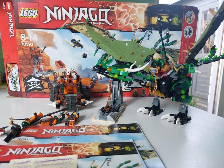 🎁 Sinttip🎁  LEGO Ninjago Groene NRG Draak 70593 Compleet, Kinderen en Baby's, Speelgoed | Duplo en Lego, Zo goed als nieuw, Lego