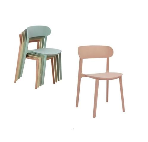 Steppel stevige kunststof stoel - stapelbaar - zacht roze, Huis en Inrichting, Stoelen, Nieuw