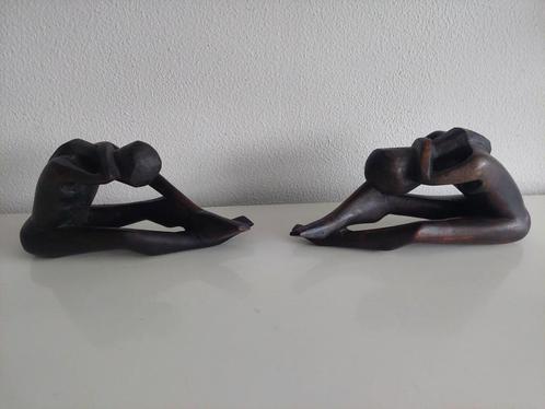 2 design  beelden; hout; vrouwen, Antiek en Kunst, Kunst | Designobjecten, Ophalen of Verzenden