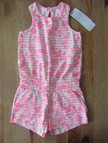 Nieuwe roze/witte jumpsuit maat 98-104 beschikbaar voor biedingen
