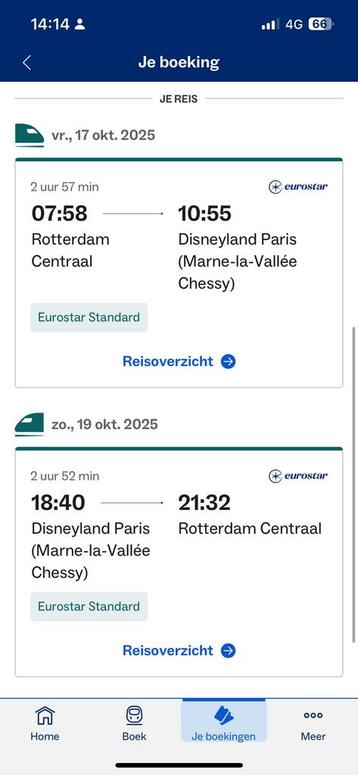 Eurostar ticket van Rotterdam naar Disneyland Parijs beschikbaar voor biedingen