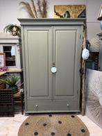 Linnenkast meidenkast kledingkast vintage brocante taupe, Ophalen, 50 tot 70 cm, 105 cm of meer, Nvt