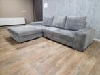 Mooie Grijs Ribstof Hoekbank, Info@banxtel.nl, Gebruikt, Verzenden, Hoekbank