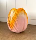 Tulp vaas / bloempot roze - oranje, Huis en Inrichting, Woonaccessoires | Vazen, Minder dan 50 cm, Glas, Oranje, Ophalen of Verzenden