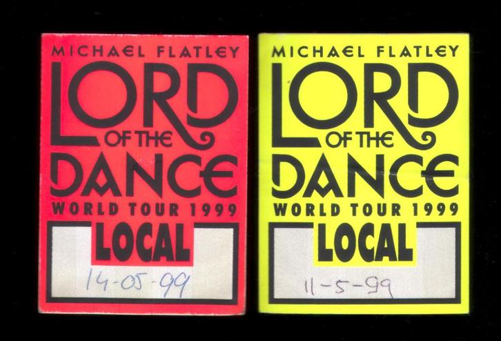 Lord Of The Dance BACKSTAGE PASS Michael Flatley Rotterdam, Verzamelen, Muziek, Artiesten en Beroemdheden, Gebruikt, Foto of Kaart