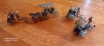 4 Balinese metalen Miniaturen ,Fietstaxi ,Koets met  paarden, Antiek en Kunst, Curiosa en Brocante, Ophalen