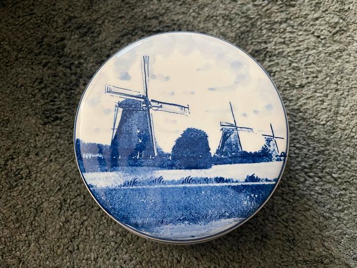 Delfts Blauw Schaaltje met Deksel - Molens, Antiek en Kunst, Antiek | Keramiek en Aardewerk, Ophalen of Verzenden