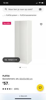 Ikea Platsa kast - wit - 60x55x180 cm, Huis en Inrichting, Kasten | Kledingkasten, Ophalen, Met plank(en), 50 tot 100 cm, Zo goed als nieuw