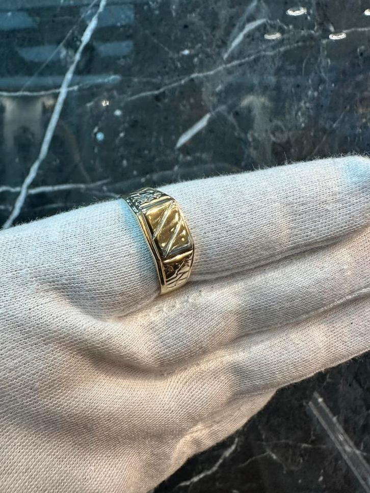 14k Gouden Massieve Zegelring, Sieraden, Tassen en Uiterlijk, Ringen, Nieuw, Dame of Heer, 19 tot 20, Goud, Ophalen of Verzenden