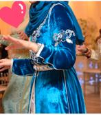 Suede blauwe jurk, Ophalen, Galajurk, Blauw, Maat 42/44 (L)