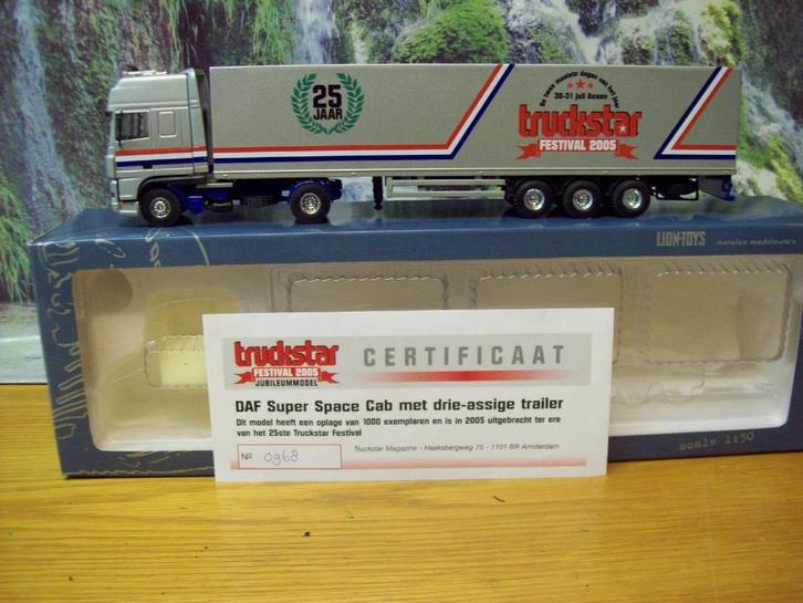 Lion Toys - Daf XF - SSC - Truckstar Festival  2005       3, Hobby en Vrije tijd, Modelauto's | 1:50, Zo goed als nieuw, Bus of Vrachtwagen