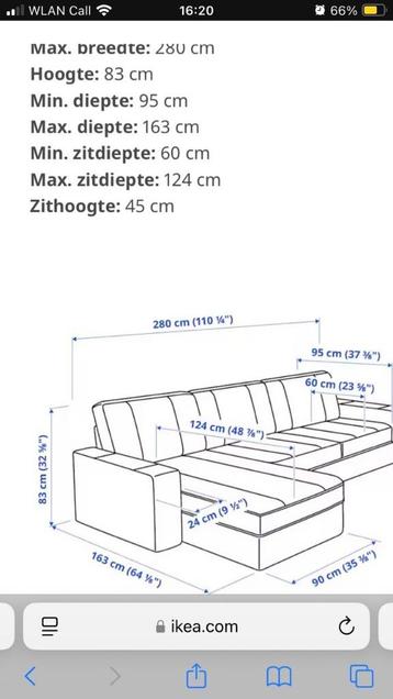 3-zits bank met chaise longue  [Ikea_Kivik] - afbeelding 5