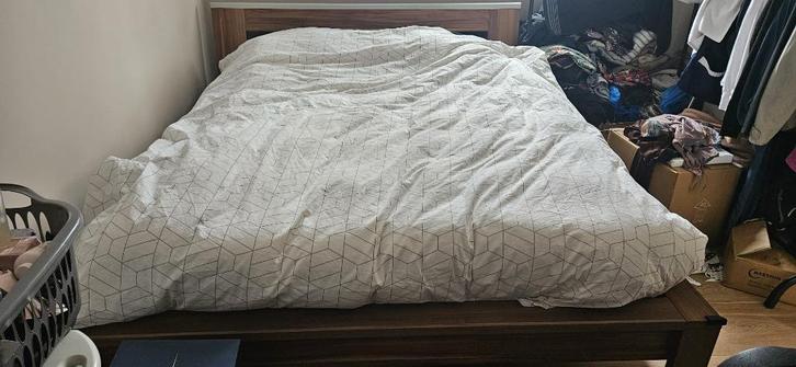 Compleet tweepersoonsbed (160 x 200cm) van kersenhout, Huis en Inrichting, Slaapkamer | Bedden, Gebruikt, Tweepersoons, 160 cm