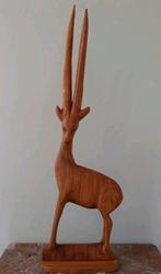 Vintage hert, antilope, gazelle, hout, 60 cm, Antiek en Kunst, Kunst | Beelden en Houtsnijwerken, Ophalen of Verzenden