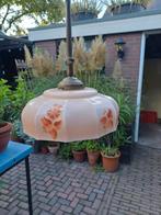 Prachtige art deco hanglamp met koperen hanger, Huis en Inrichting, Lampen | Hanglampen, Ophalen of Verzenden, Zo goed als nieuw