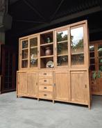 Schoolkast | Winkelkast | Teak Strakke Buffetkast #2141, Huis en Inrichting, Kasten | Buffetkasten, 200 cm of meer, Ophalen of Verzenden
