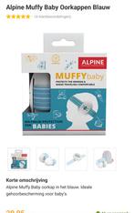 Alpine Muffy Baby oorkap in het blauw. Ideaal voor baby’s., Ophalen of Verzenden, Zo goed als nieuw, 250 meter of meer